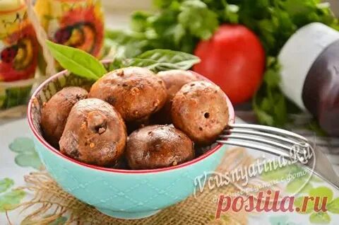 Рецепт шампиньонов на мангале в майонезе