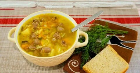 Суп с куриными сердечками
