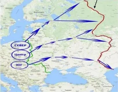 На карте красной линией обозначены