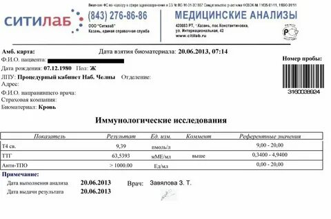 Анализы примеры для студентов