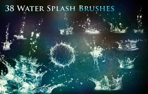 38 Water Splash Brushes - Design Cuts.