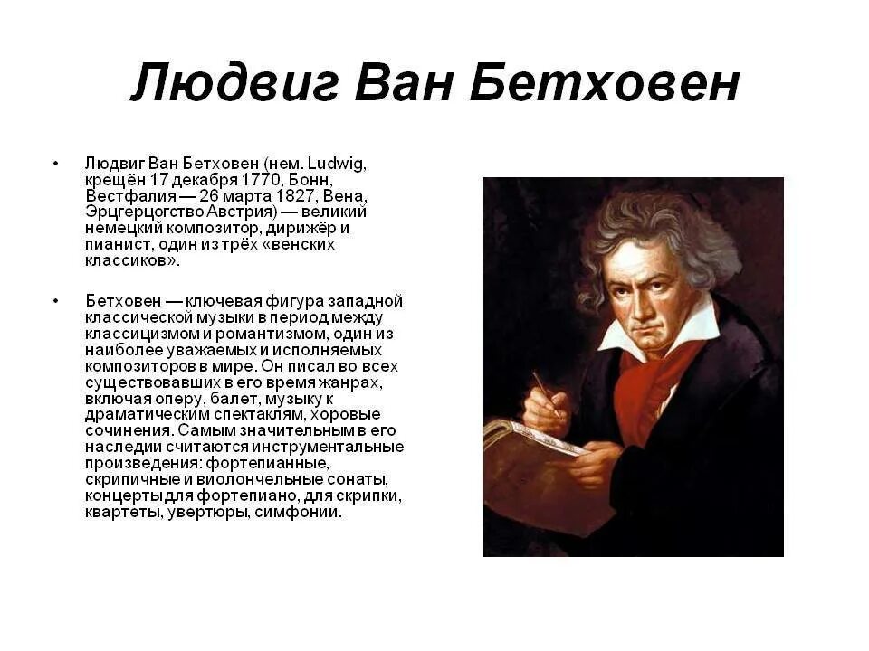 Великие произведения музыки. Великий немецкий композитор Бетховен.