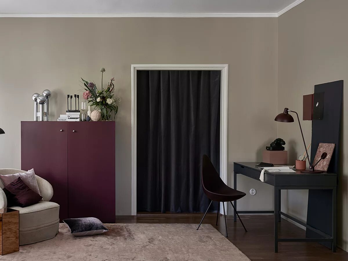 Mulberry H484 - Neutral Paint Colour Tikkurila Room wall colors, Home interior d