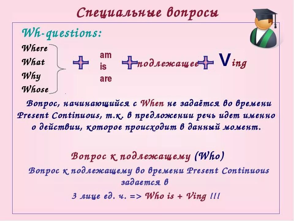 Вопрос к подлежащему в present Continuous. Вопрос к подлежащему в презент континиус. Вопрос к подлежащему в английском языке. Вопросы с when.