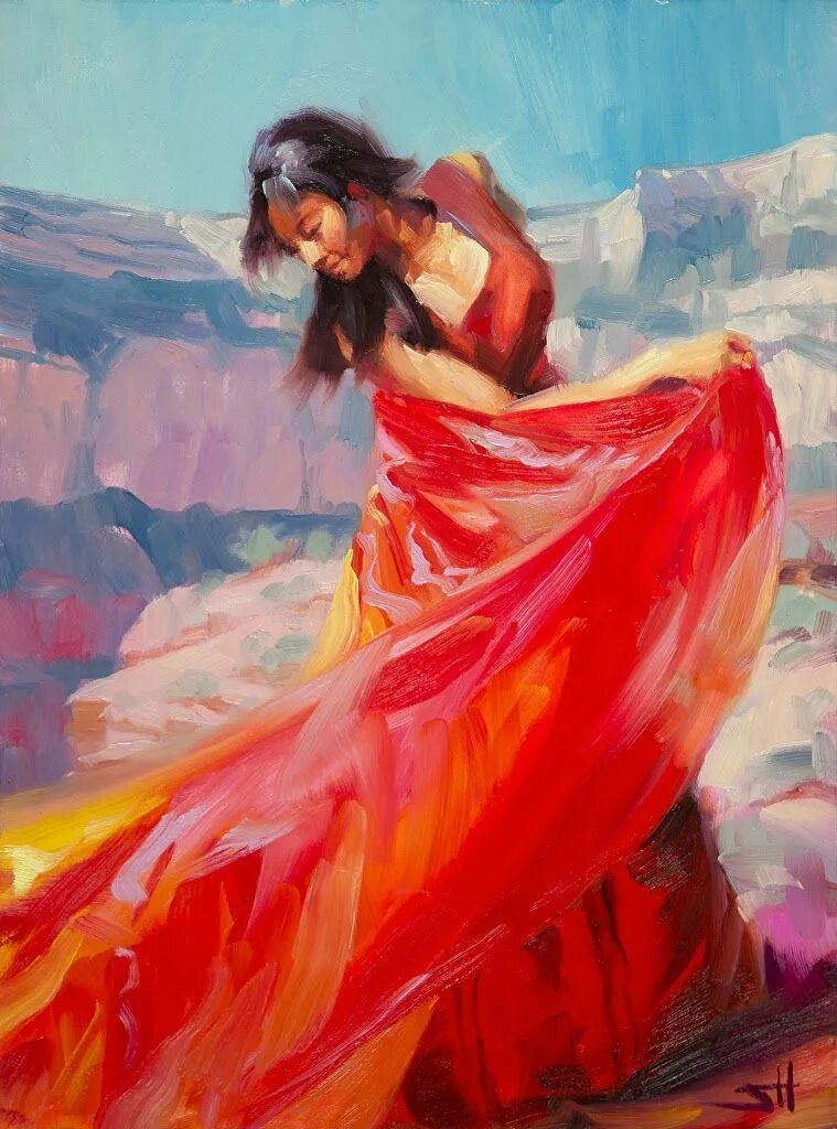 The girl painting. Художник Стив Хендерсон картины. Картины художника Steve Henderson. Steve Henderson / современный американский художник.. Воздушная живопись Steve Henderson.