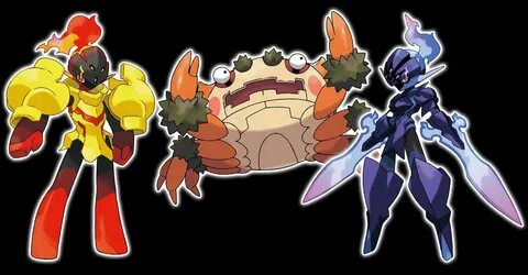 Klawf, rock, a crab pokémon with powerful claws. 
