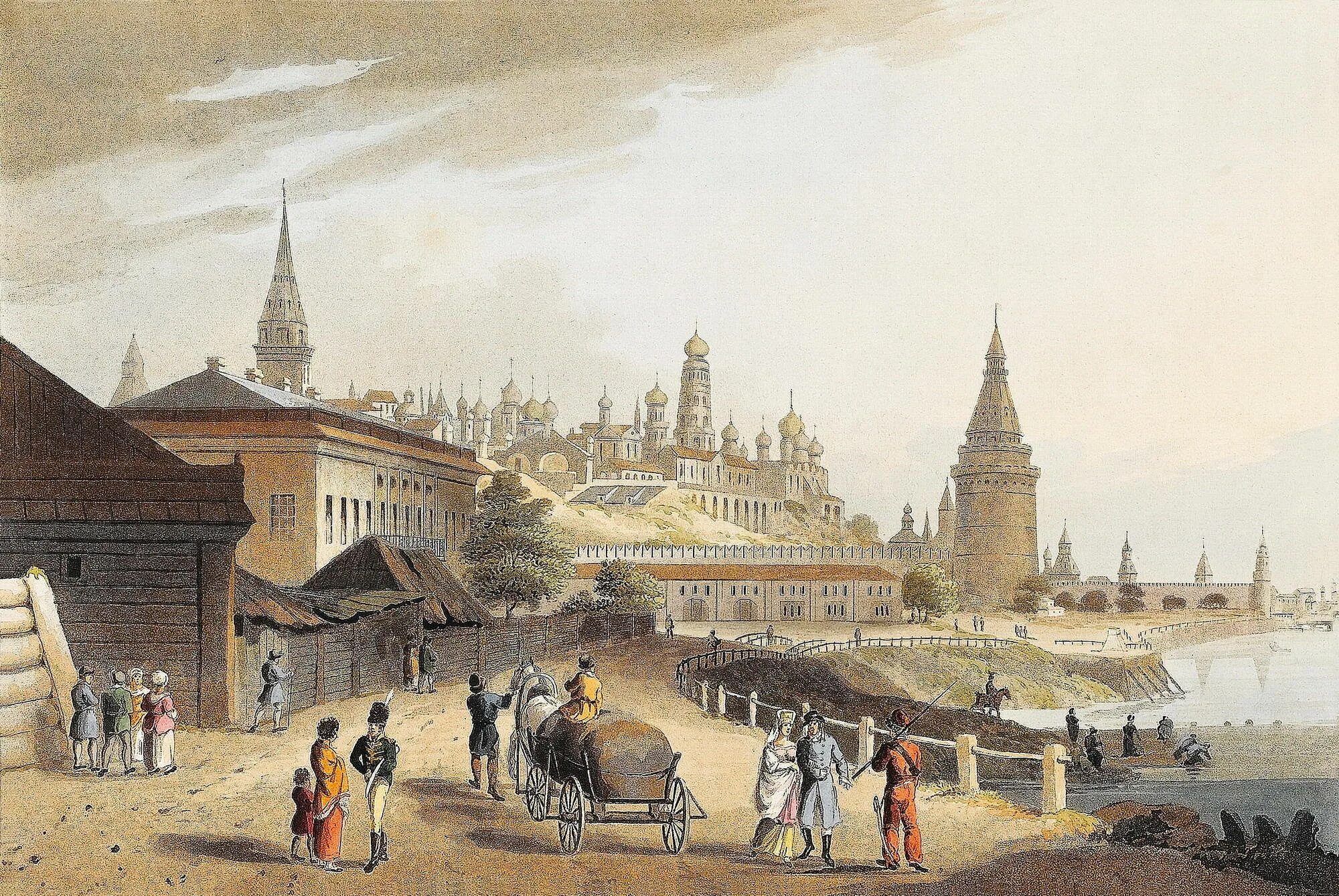 Москва 1814 года. Луи Пьер Бишебуа Кремль. Гравюры Москва 18 век. Гравюры Москвы 18 века.