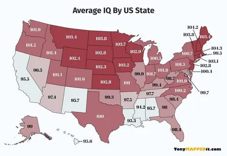 average IQ in each US state : MapPorn.