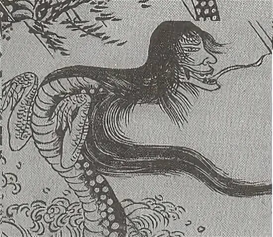 Huge sharp mythical snake like recorded