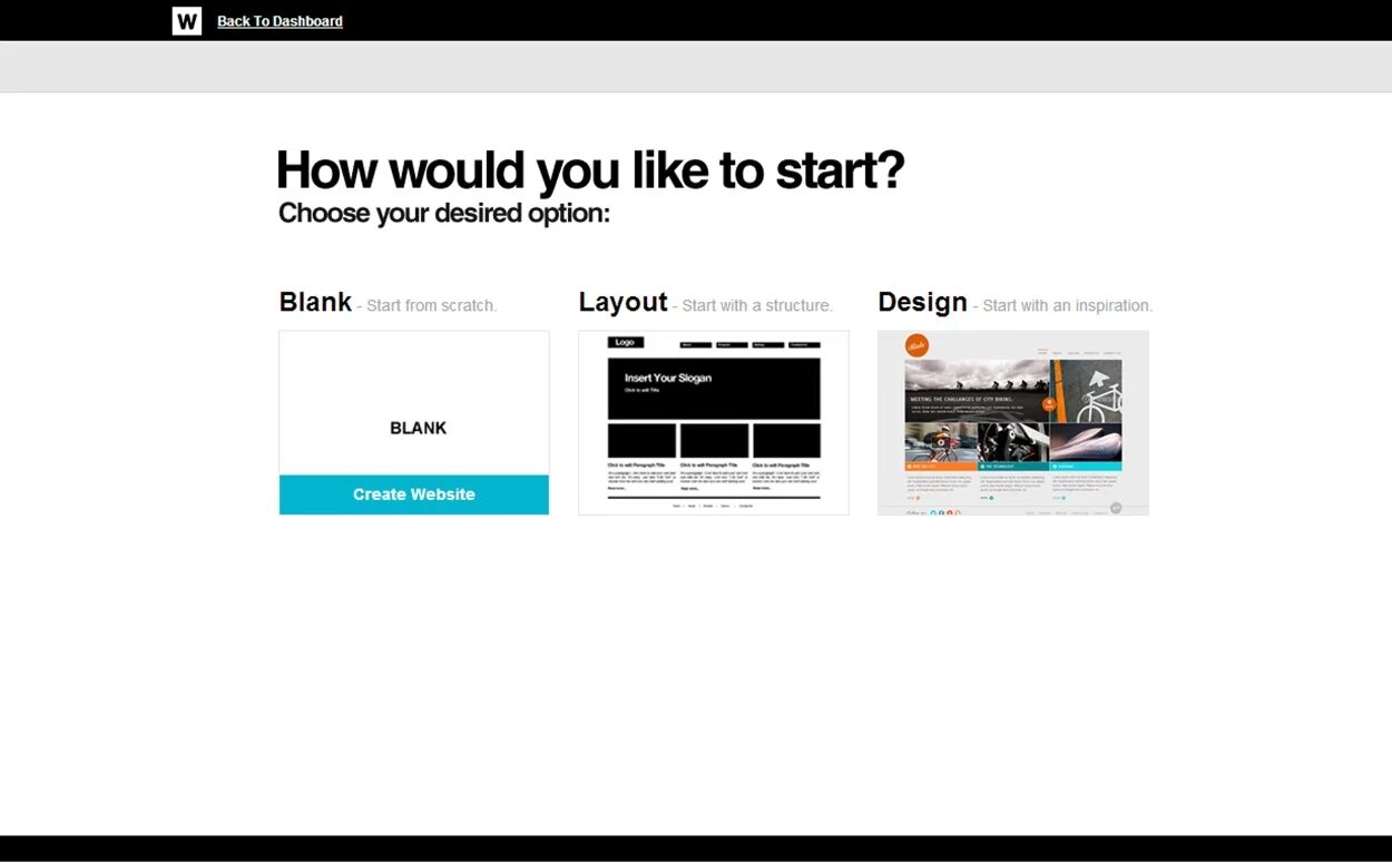 Start layout