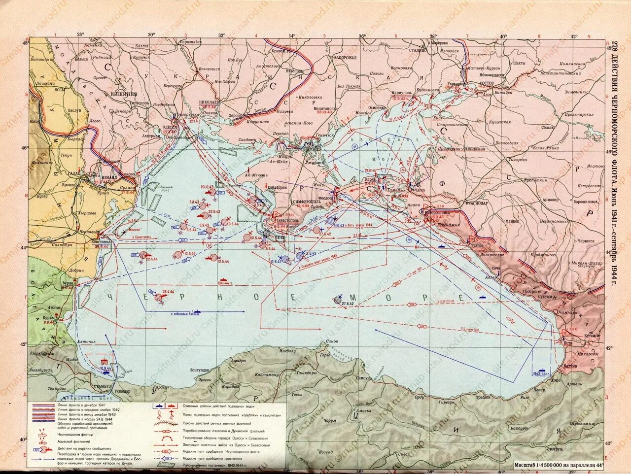 Карта ЧФ 1941. Черное море 1941 карта. Черное море 1942. Границы флотов