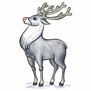 Новогодний олень для срисовки