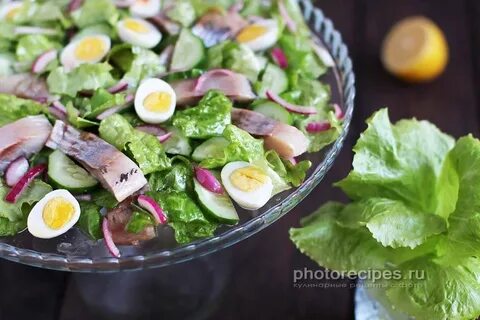 Селедка с зеленым луком салат