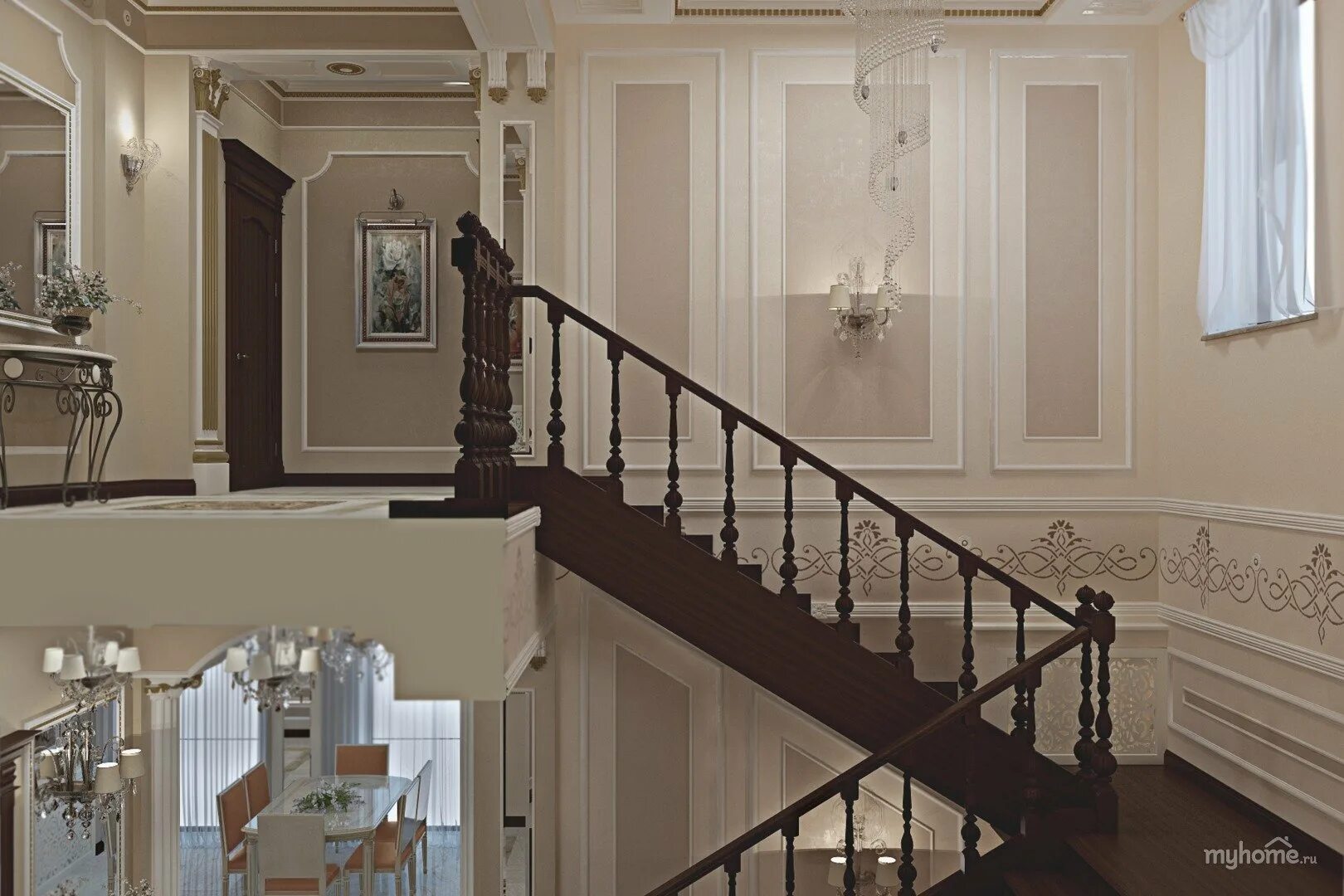 Paneled Foyer - Классический - Лестница - Ньюарк - от эксперта House of Cline De