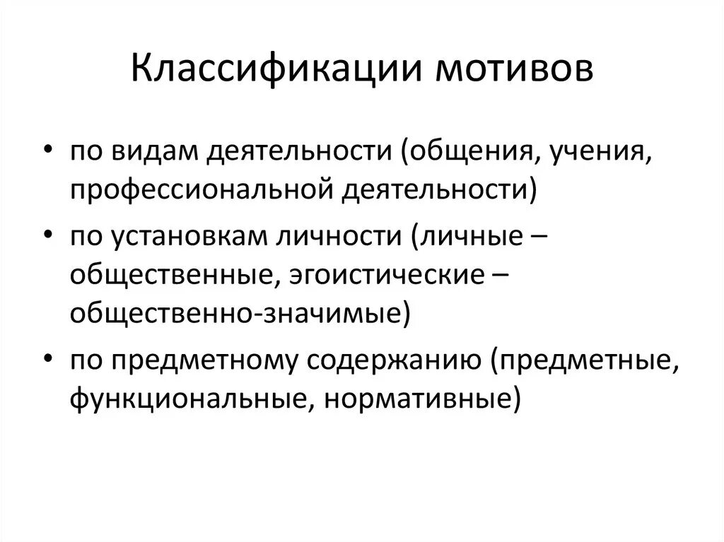 Мотивы общения виды. Мотивы деятельности классификация мотивов. Классификация мотивов в психологии. Классификация мотивации в психологии. Классификация мотивов учения педагогика.