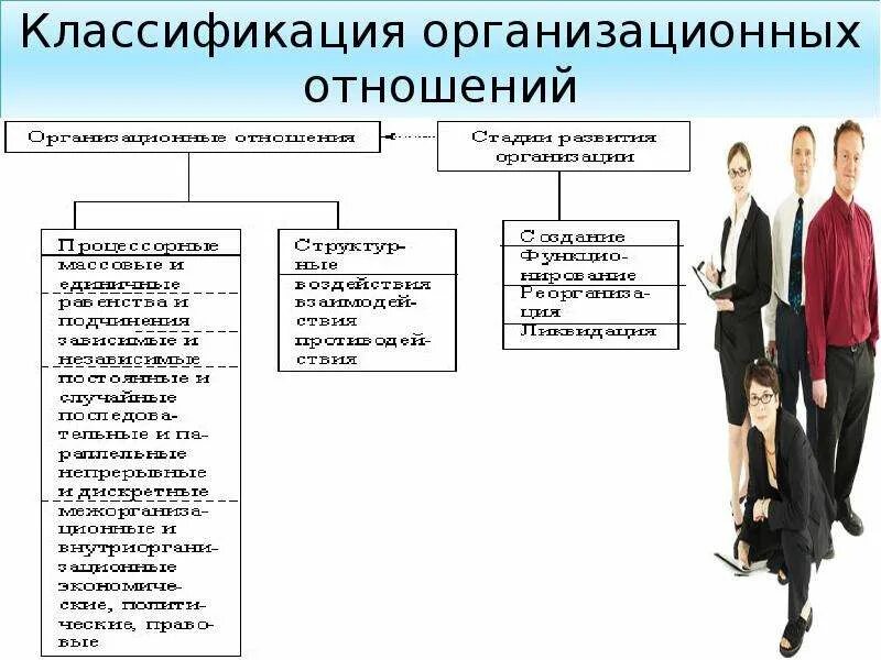 Классификация организационных отношений. Организационные отношения. Организационные правоотношения. Элементы организационных взаимоотношений.