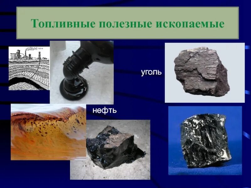 К каким ископаемым относится нефть. Топливные полезные ископаемые. Топливные горючие полезные ископаемые. Полезные ископаемые нефть. Минеральные ресурсы уголь.