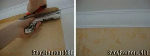 Потолочный плинтус клеить до обоев или после