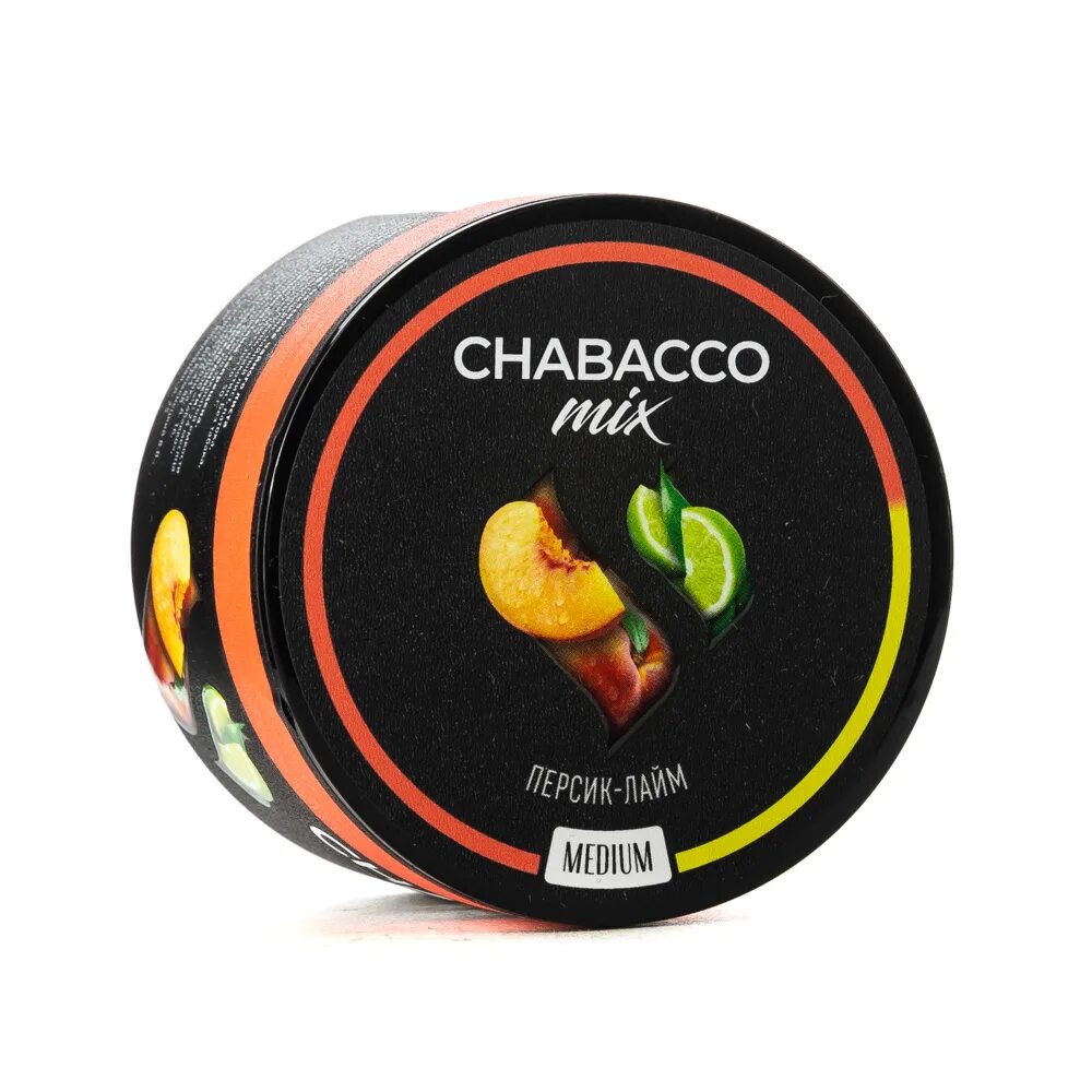 Микс 50. Бестабачная смесь Chabacco. Chabacco Mix Peach-Lime. Chabacco Mix персик-лайм 50 гр. Medium. Бестабачная смесь для кальяна Chabacco.