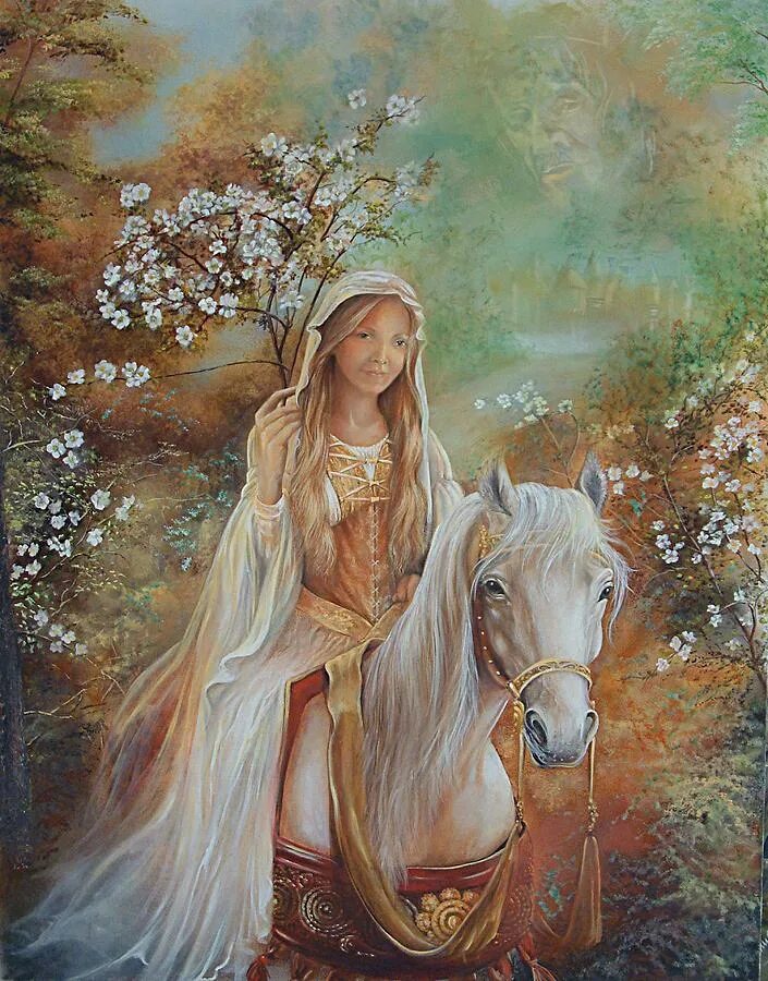 Кони сказки девочку. Гвиневра картины. Королева Гвиневра Кольер. Сказочные лошади. Сказочный конь.