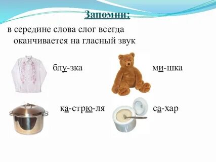 Слова заканчиваются на слог на