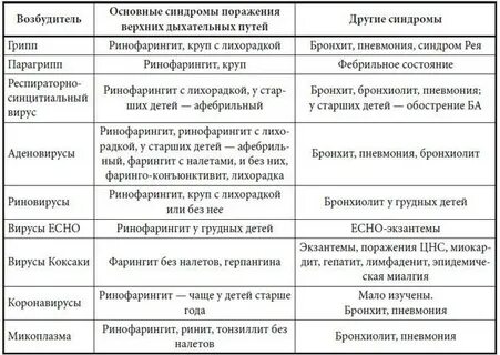 3 любые вирусные инфекции таблица