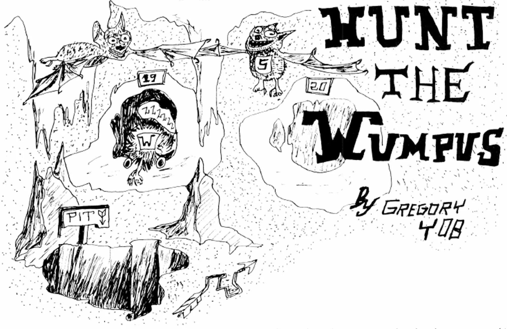 Как играть в игру охота на вампуса. Вампус 1972. Охота на Вампуса. Hunt the Wumpus 1972. Hunt the Wumpus (1973).