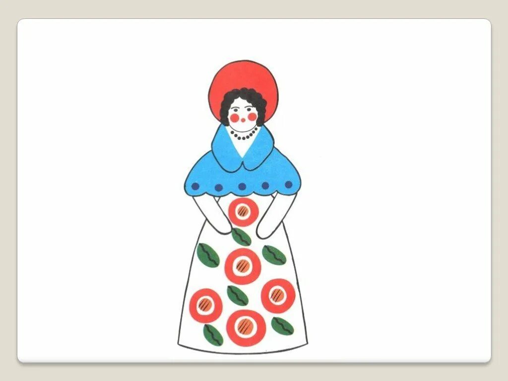 Шаблон дымковской барышни для росписи