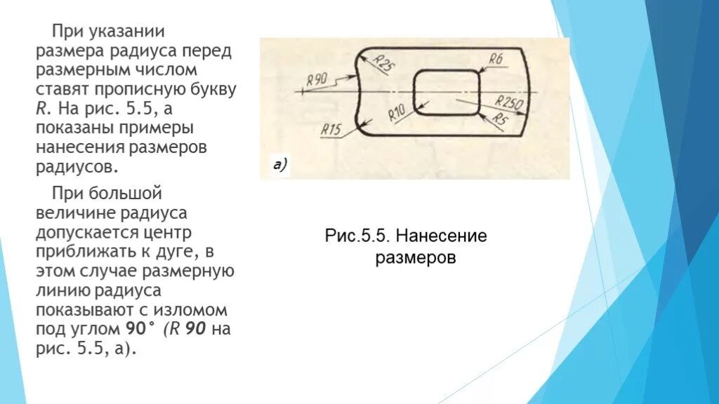 Какое число размеров необходимо иметь на чертеже. При указании размера радиуса перед размерным числом. указание радиуса на чертеже. указание размеров с радиусом на чертеже. габариты указание размеров.