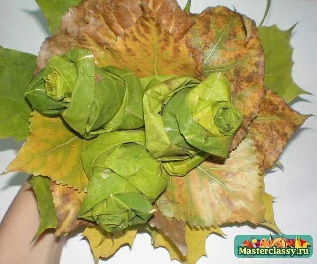 Поделки из листьев мастер класс. Поделки из листьев мастер класс