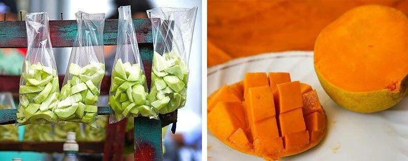 Как хранить манго. Дозревание плодов манго. кубики манго. дозревание манго в бумаге. как хранить манго в домашних условиях.