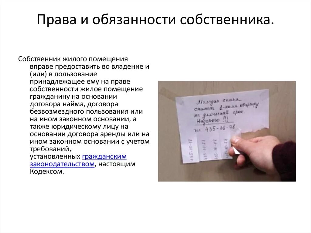 Обязанности собственника жилого помещения. Обязанности собственника жилищного помещения.