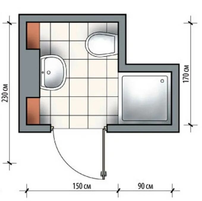Размер стандартной ванны комнаты. Схема ванной комнаты с душевой кабиной 6м2. Санузел с душевой 2х2 чертеж. Габариты душевой эргономика. Монтажная схема установки кабинок санузлов.
