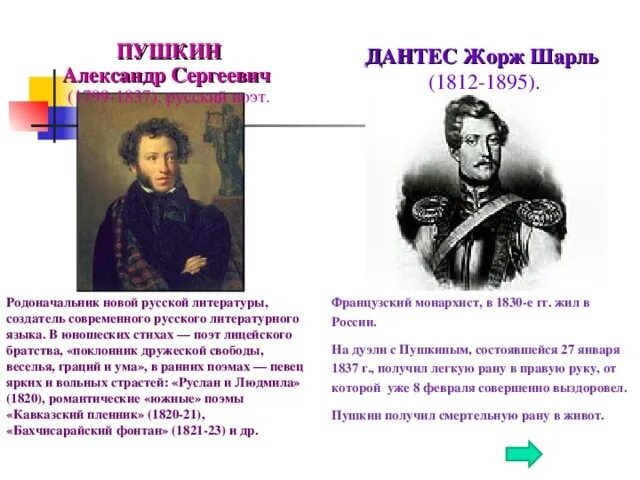 Пушкин 3500 дантес 2000 4500 сколько