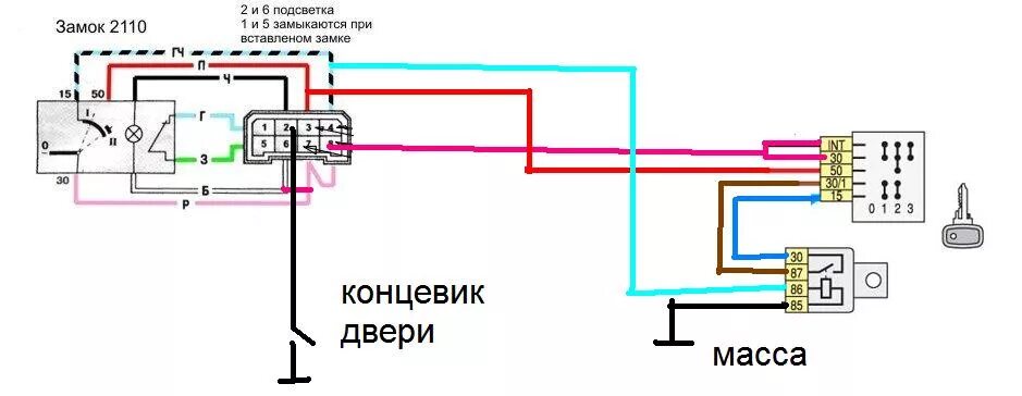 Подключение замка зажигания нива. Схема замка зажигания ВАЗ 2110. Клемма 15 замка зажигания ВАЗ 2110. Колодка замка зажигания ВАЗ 2111. Схема замка зажигания ВАЗ 2110 карбюратор.