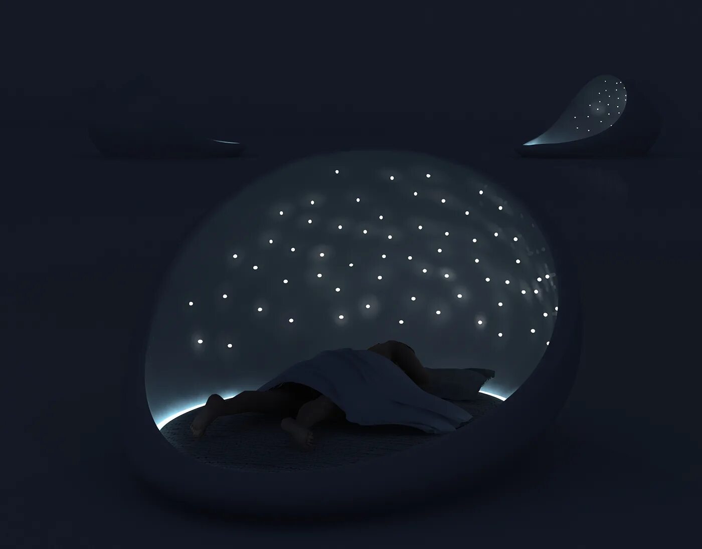 Сон эстетика. Круглая капсула для сна. Ночь сон. Кровать Космическая капсула. Необычные сны.