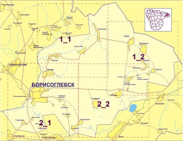 Карта борисоглебска воронежской