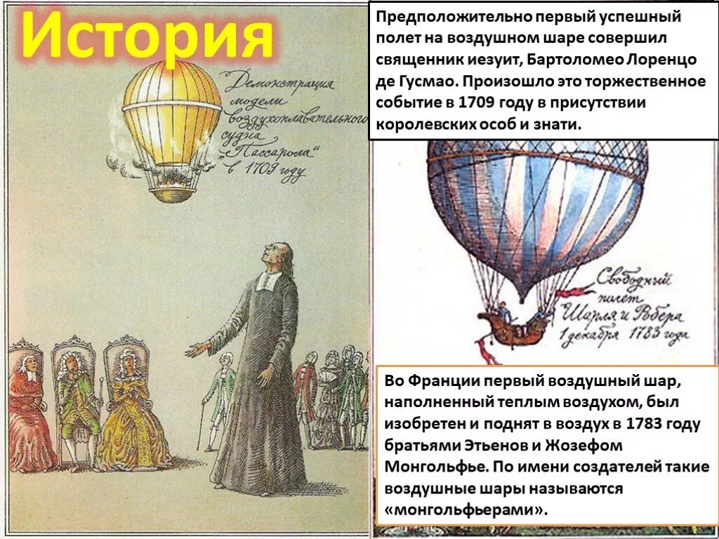 Бартоломео Лоренцо де Гусмао воздушный шар. Первые воздушные шары. История воздушного шара. История развития воздушного шара. Воздухоплавание физика сообщение кратко