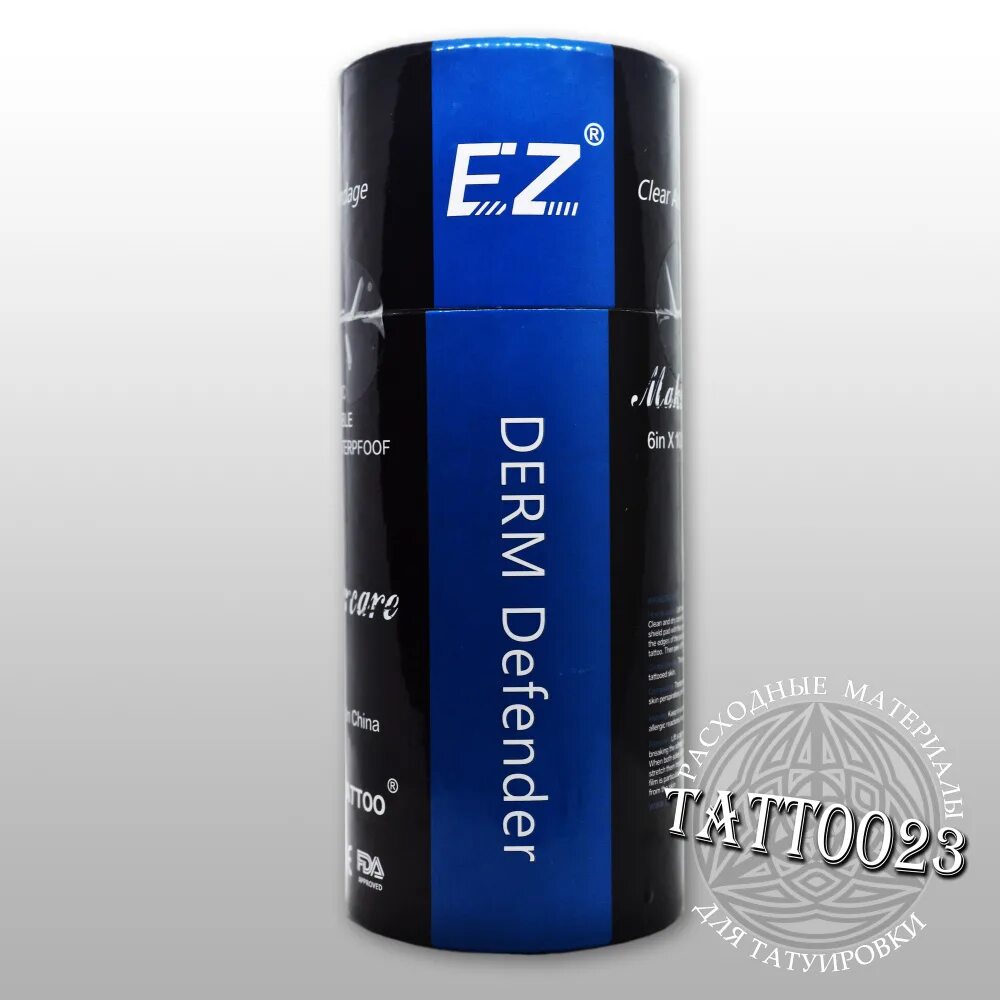 Восстанавливающаяся пленка. Ez derm defender premium - пленка для татуировки (рулон 20см х 7,5м). защитная пленка ez - derm defender tattoo adhesive protective shield - premium, 10см х 10м.