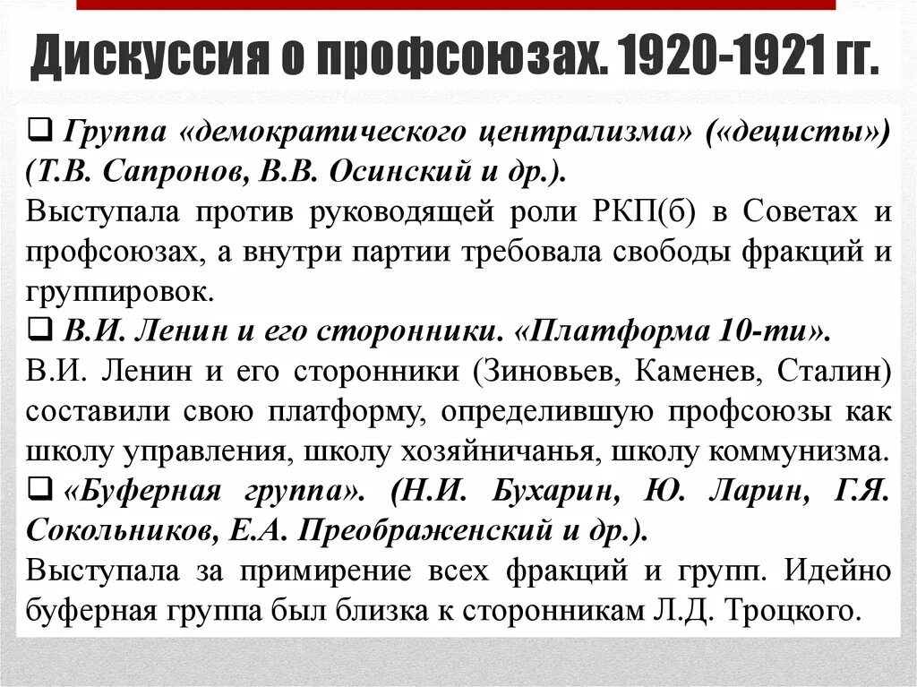 Дискуссии 1920