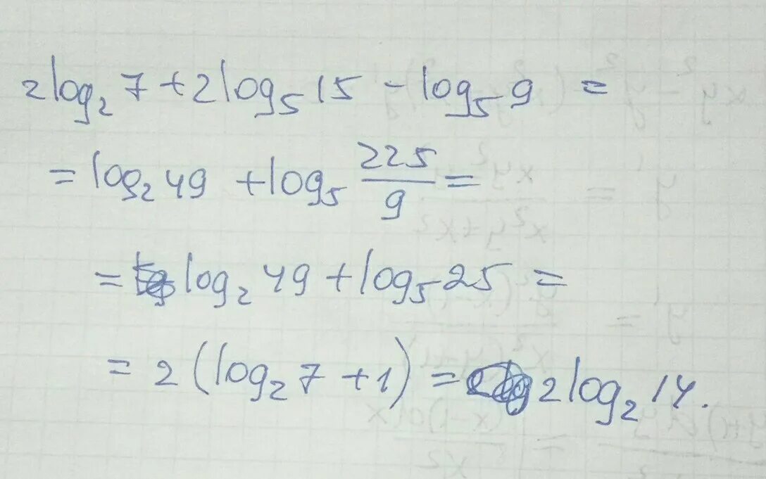 Log 5 49 2. Log2 5. 5 Лог 25 49. Упростите выражение 2^log2 7+2log2 15-log5 9. Log2 корень 7 49.