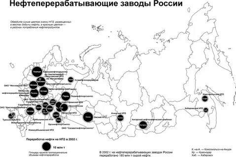 Названия 3 нпз расположенных вблизи потребителя