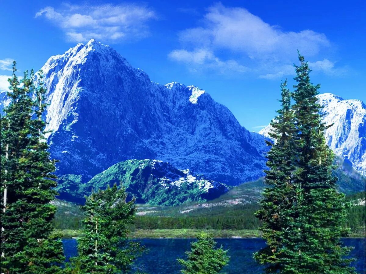 Синий цвет и горы