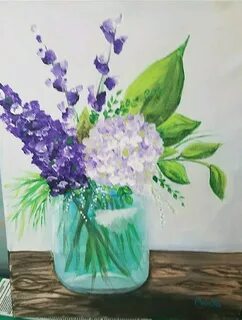 Нарисовать вазу красками