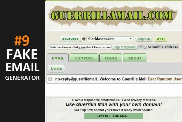 Fake email generator