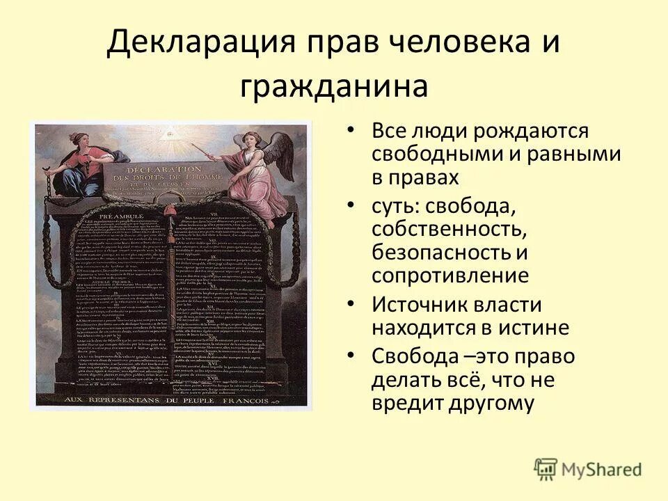 Декларация прав человека и гражданина 1789 основные положения. Декларация прав человека Франция 1789. Французская декларация прав человека и гражданина 1789.