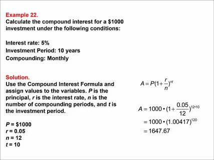 Compound interest formula example sales.