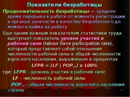 Уровень и продолжительность безработицы