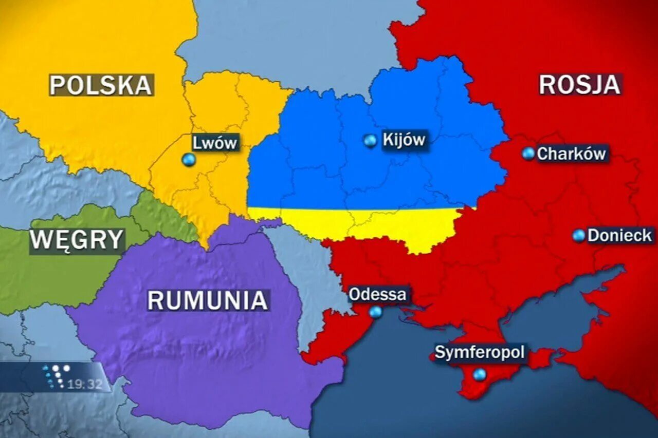 Польская карта разделения Украины. Карта Польши с разделом Украины. Раздел Украины польская карта. Польская карта разделения Украины с Россией. Часть украины в составе россии