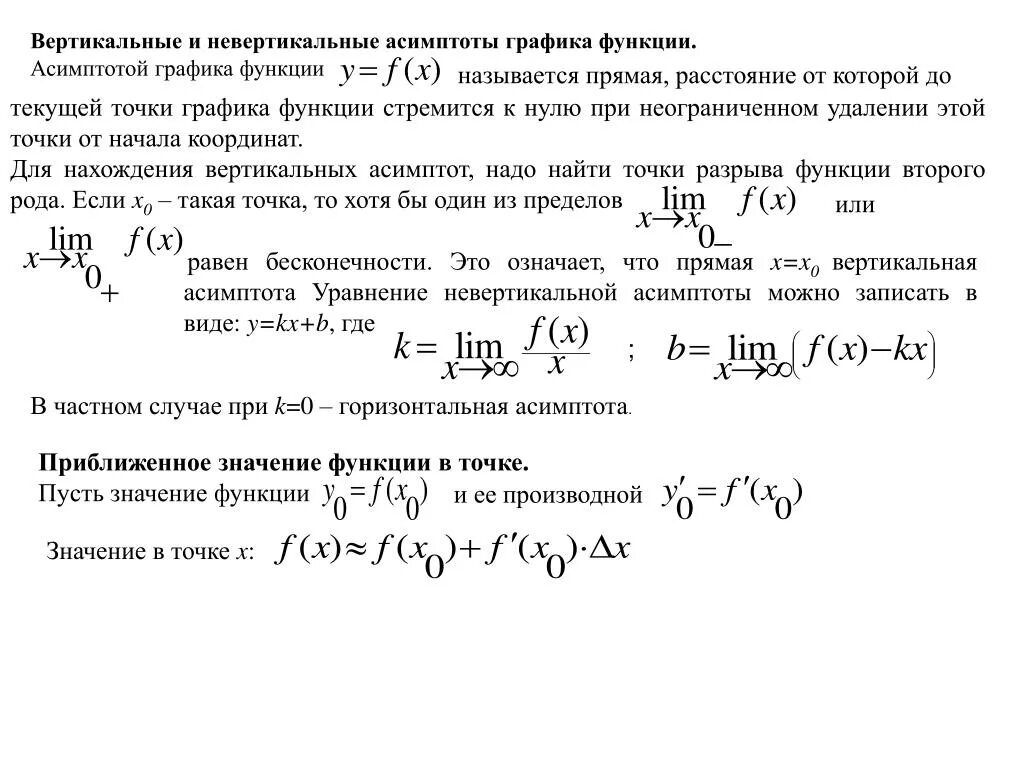 Функции имеющие асимптоты. Вертикальные и горизонтальные асимптоты графиков. Формула невертикальной асимптоты. Вертикальная асимптота Графика функции. Горизонтальные асимптоты функции.